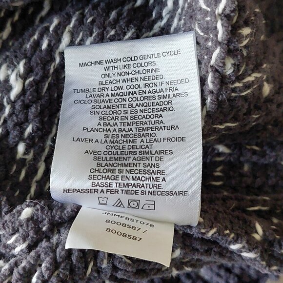 Jones New York Gray & White Long Sleeve Cable Knit Sweater Women's Size S - Picture 7 of 8